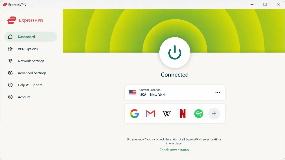 ExpressVPN screenshot