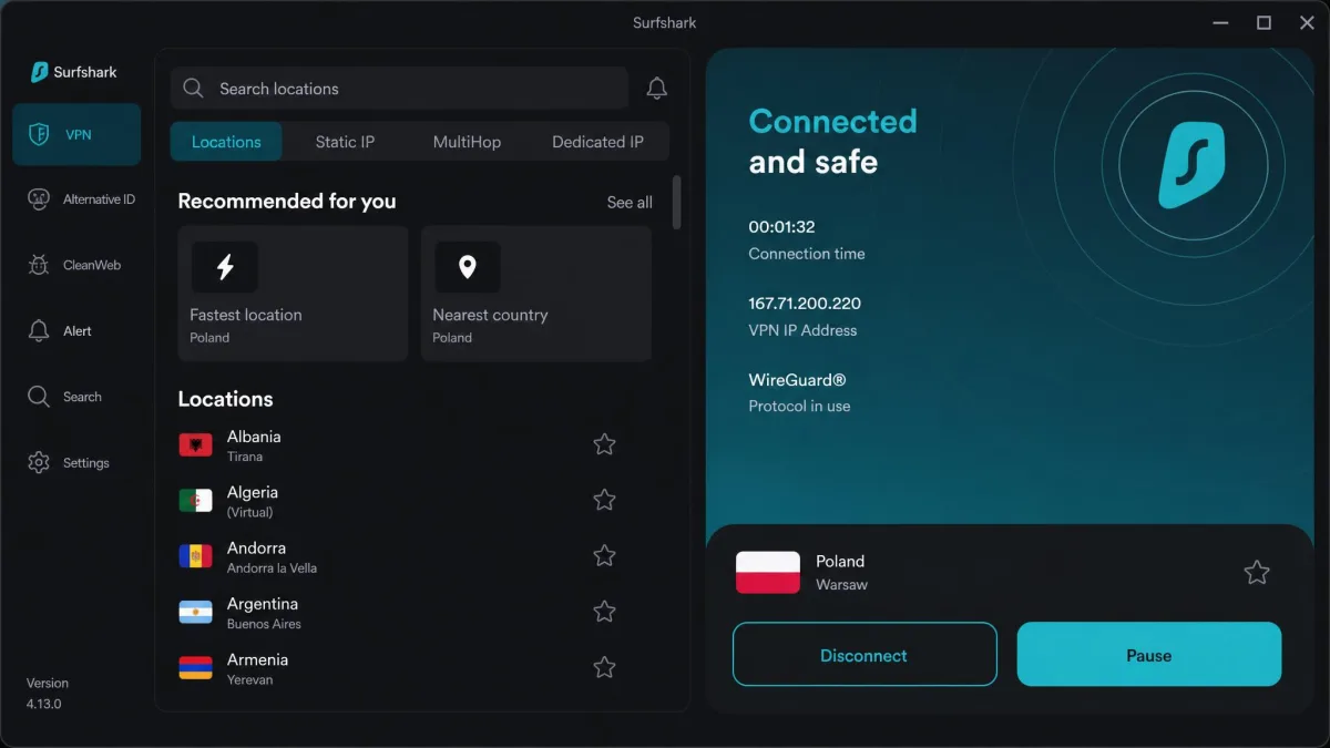 Surfshark screenshot