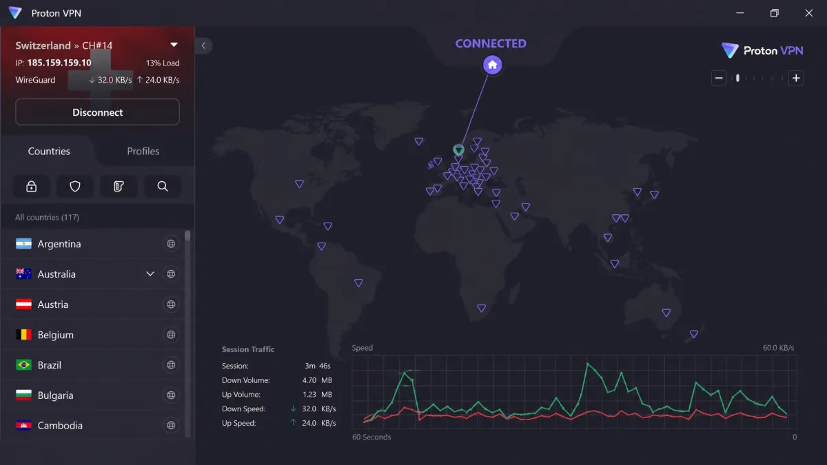 Proton VPN screenshot