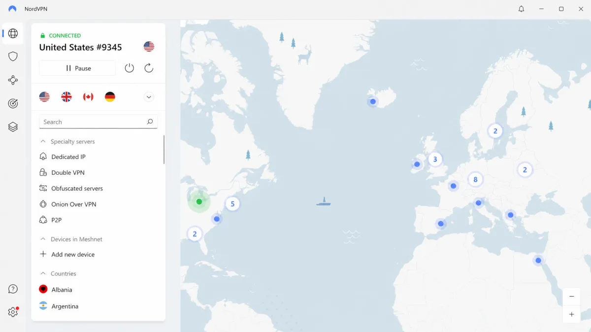NordVPN screenshot