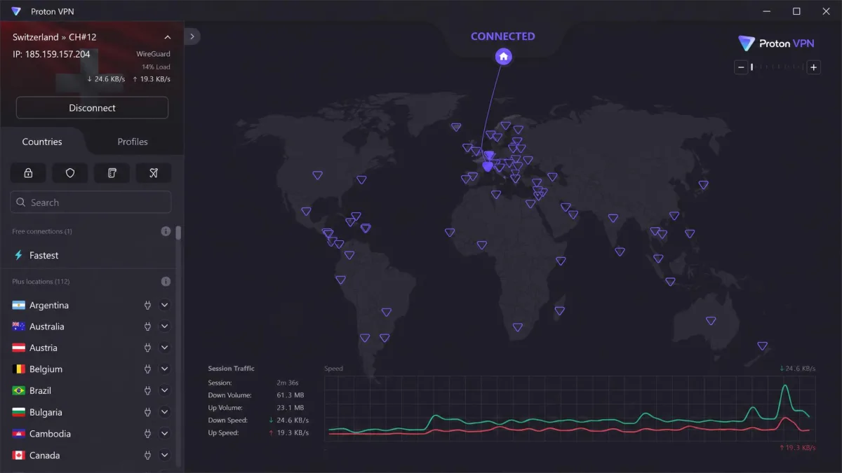 Proton VPN screenshot