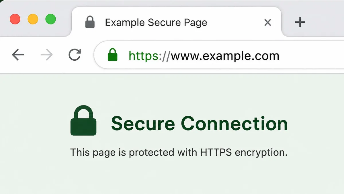 Browser address bar showing the padlock icon and https:// prefix on an HTTPS page.