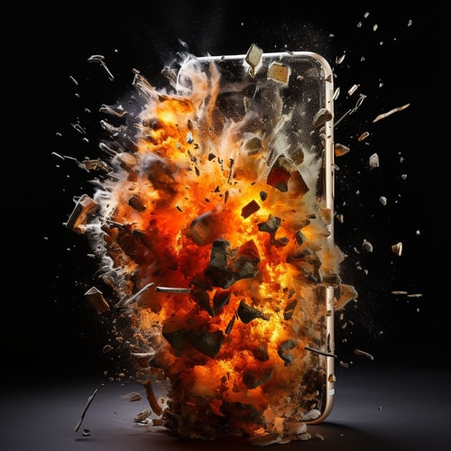 an overheating and exploding iPhone