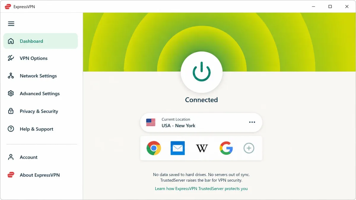ExpressVPN screenshot