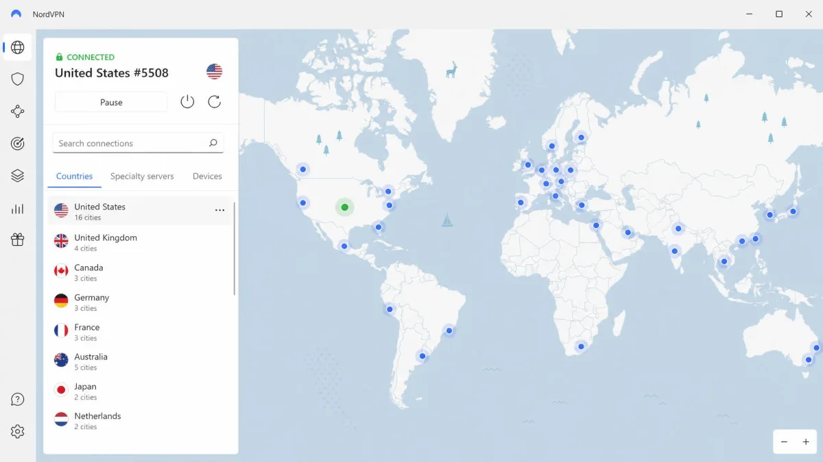 NordVPN screenshot