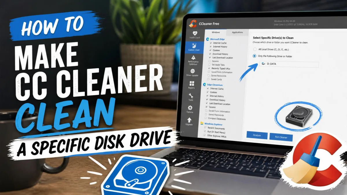 How To Make CCleaner Clean A Specific Disk Drive
