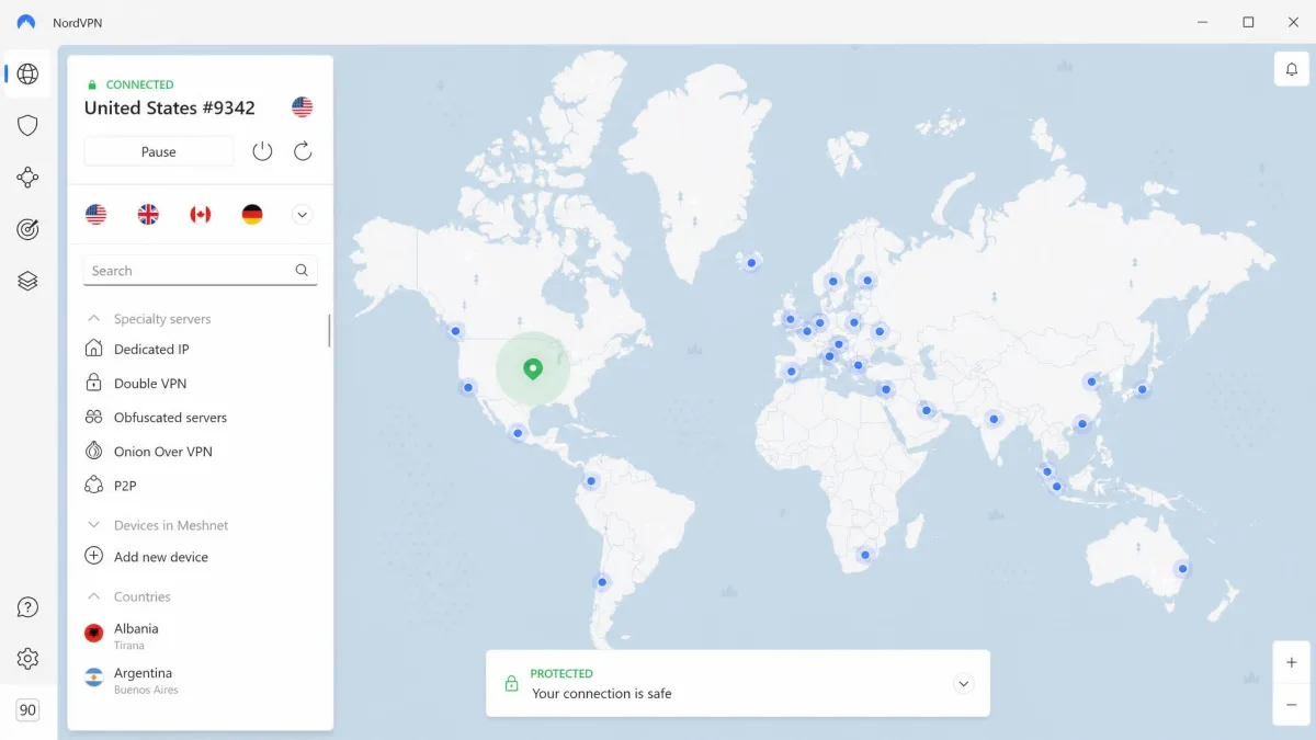 NordVPN screenshot