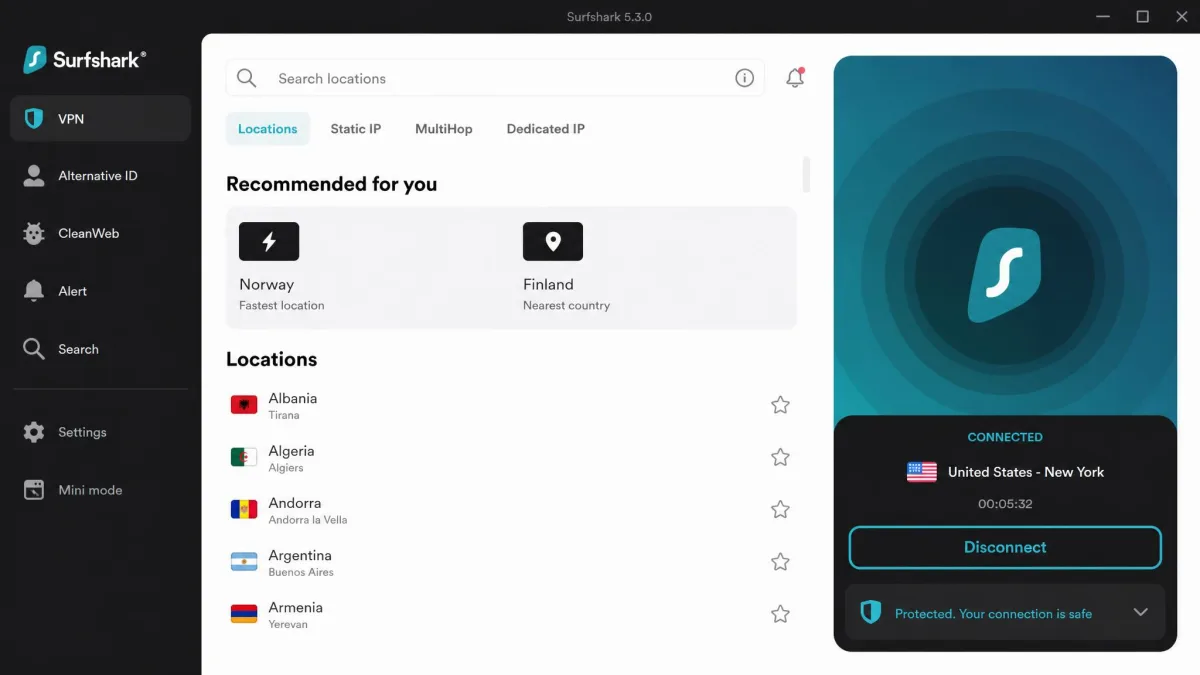 Surfshark screenshot