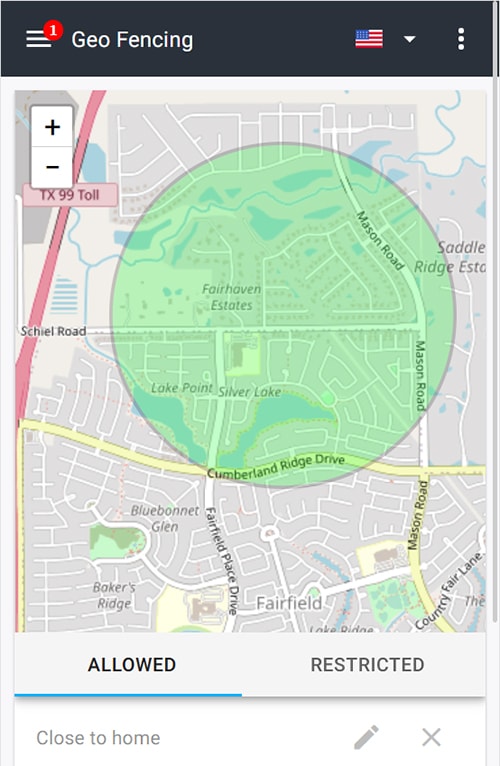 using mSpy's geofencing feature