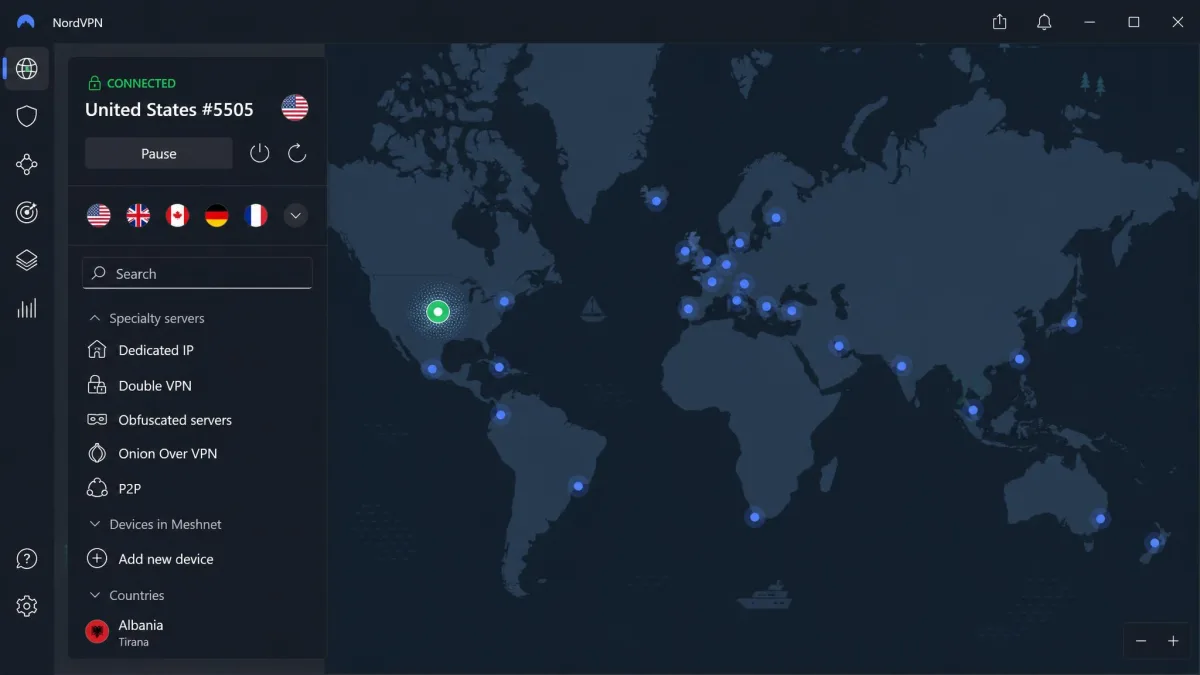 NordVPN screenshot