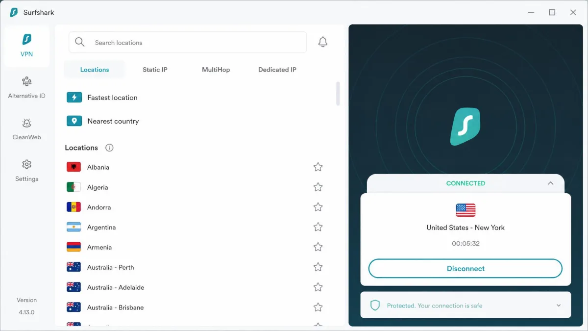 Surfshark screenshot