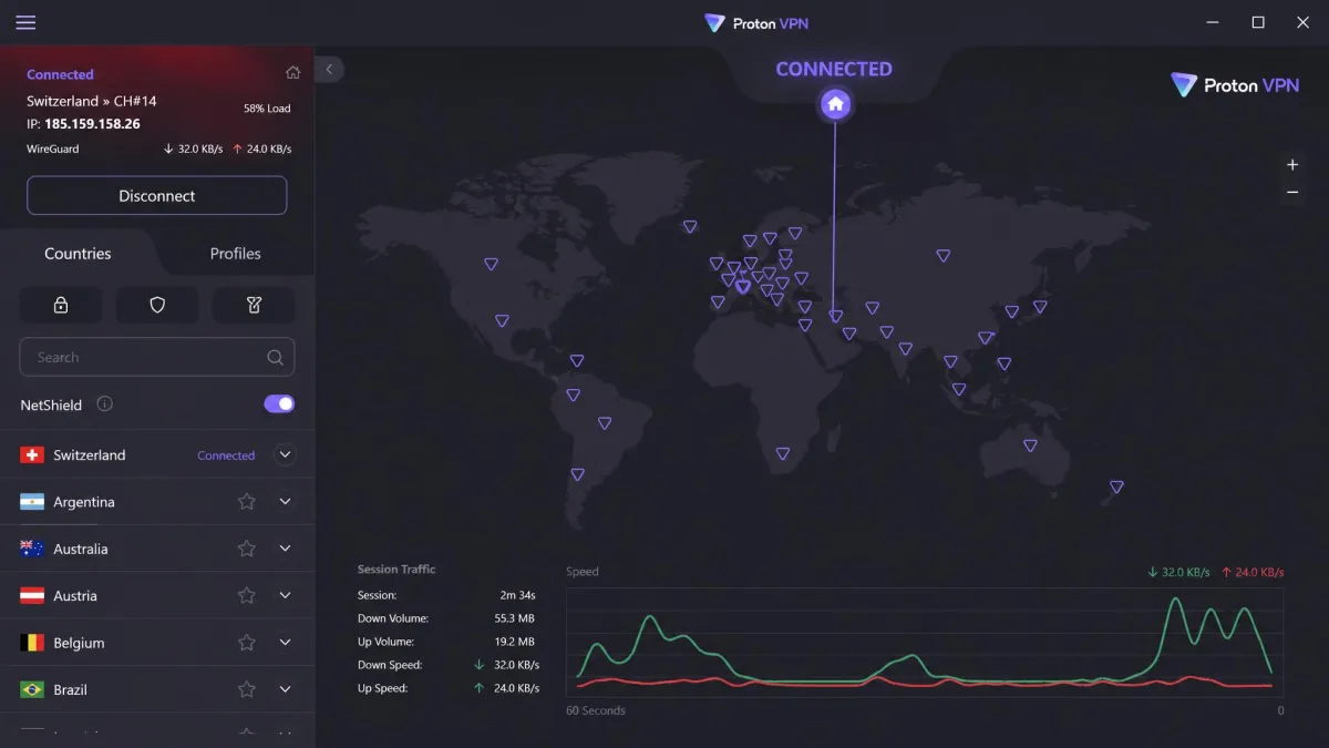 Proton VPN screenshot