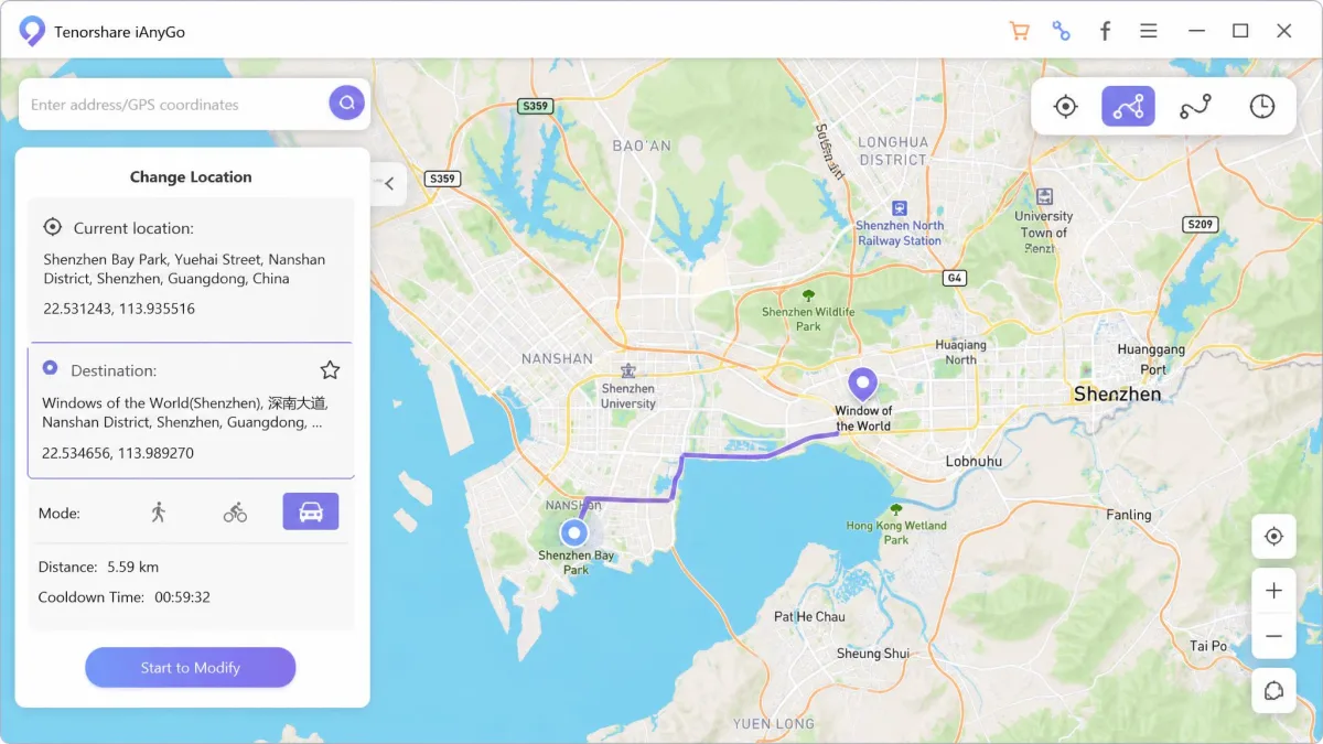 Tenorshare iAnyGo screenshot