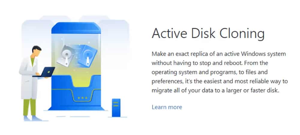 Acronis True Image active disk cloning