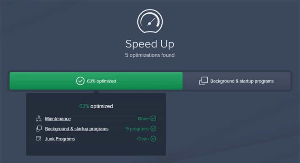 Avast Cleanup Speed Up Scan