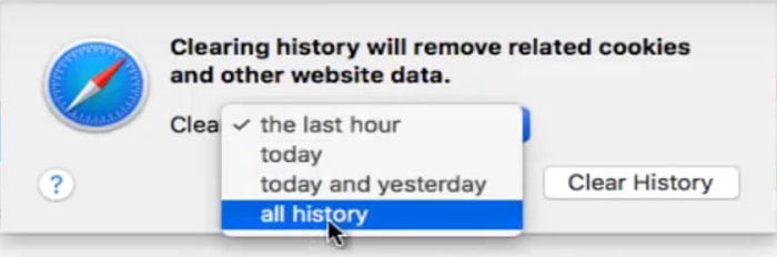 clearing Safari search history on mac