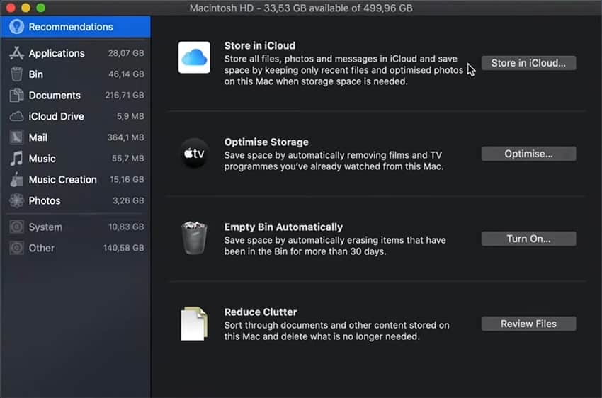 Overview of System Storage on Mac