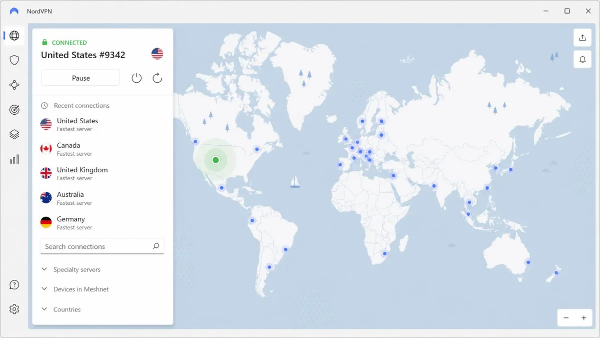 NordVPN screenshot