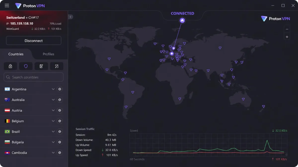Proton VPN screenshot