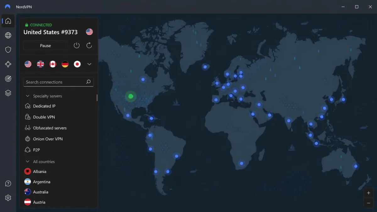 NordVPN screenshot