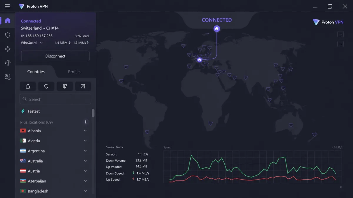 Proton VPN screenshot