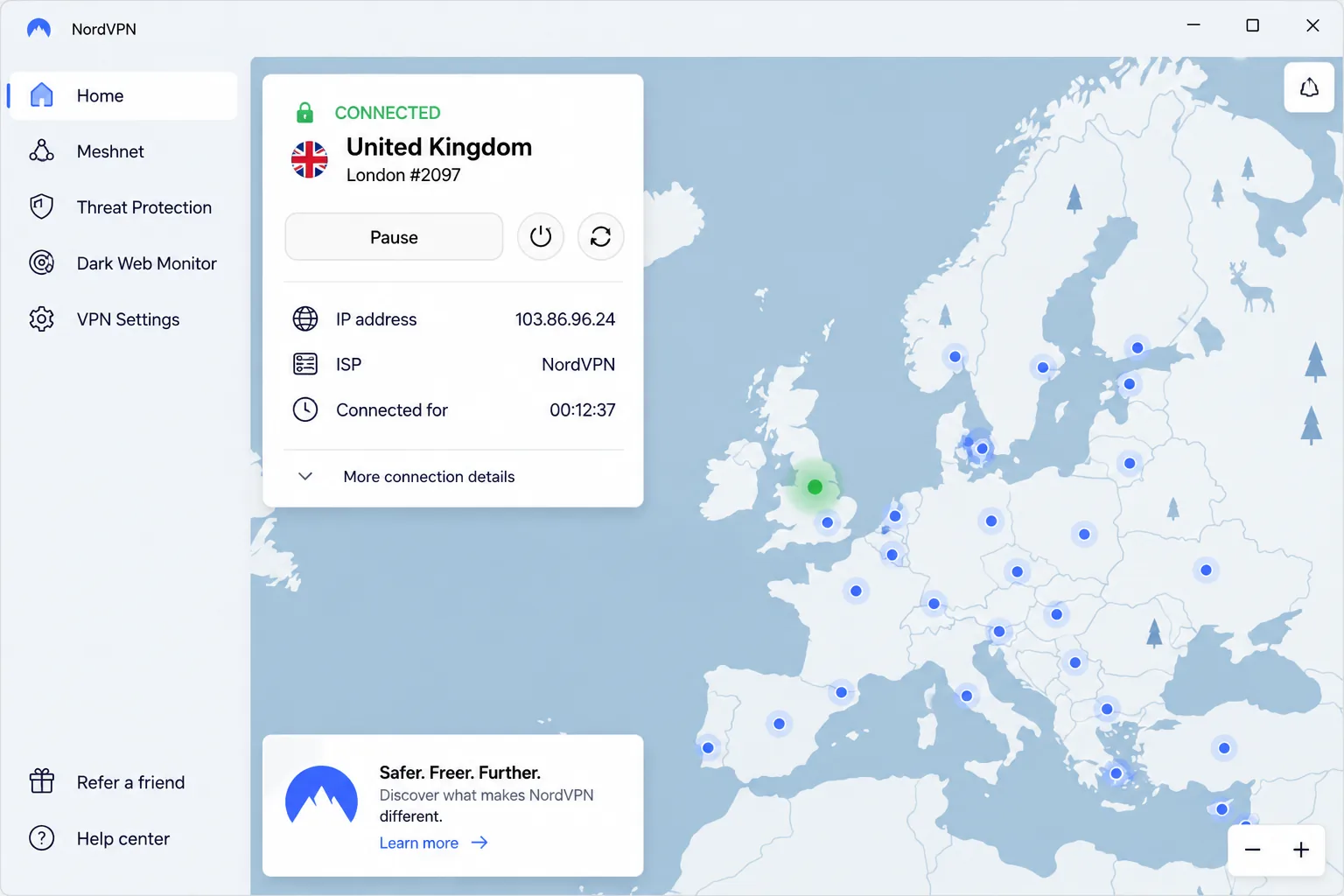 NordVPN screenshot