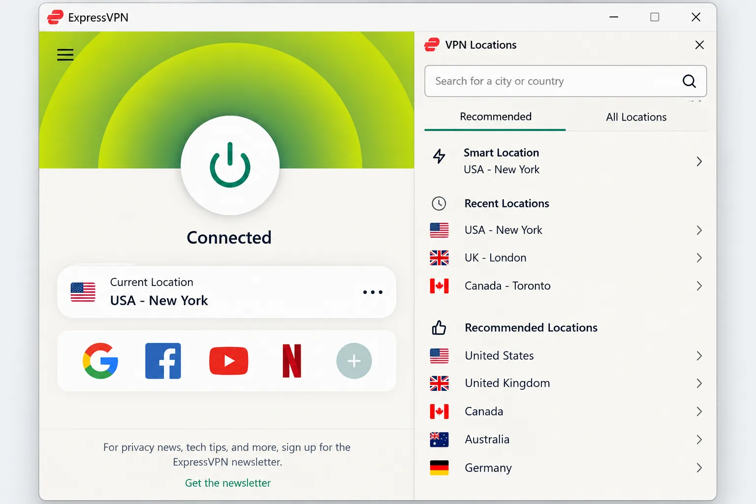 ExpressVPN screenshot