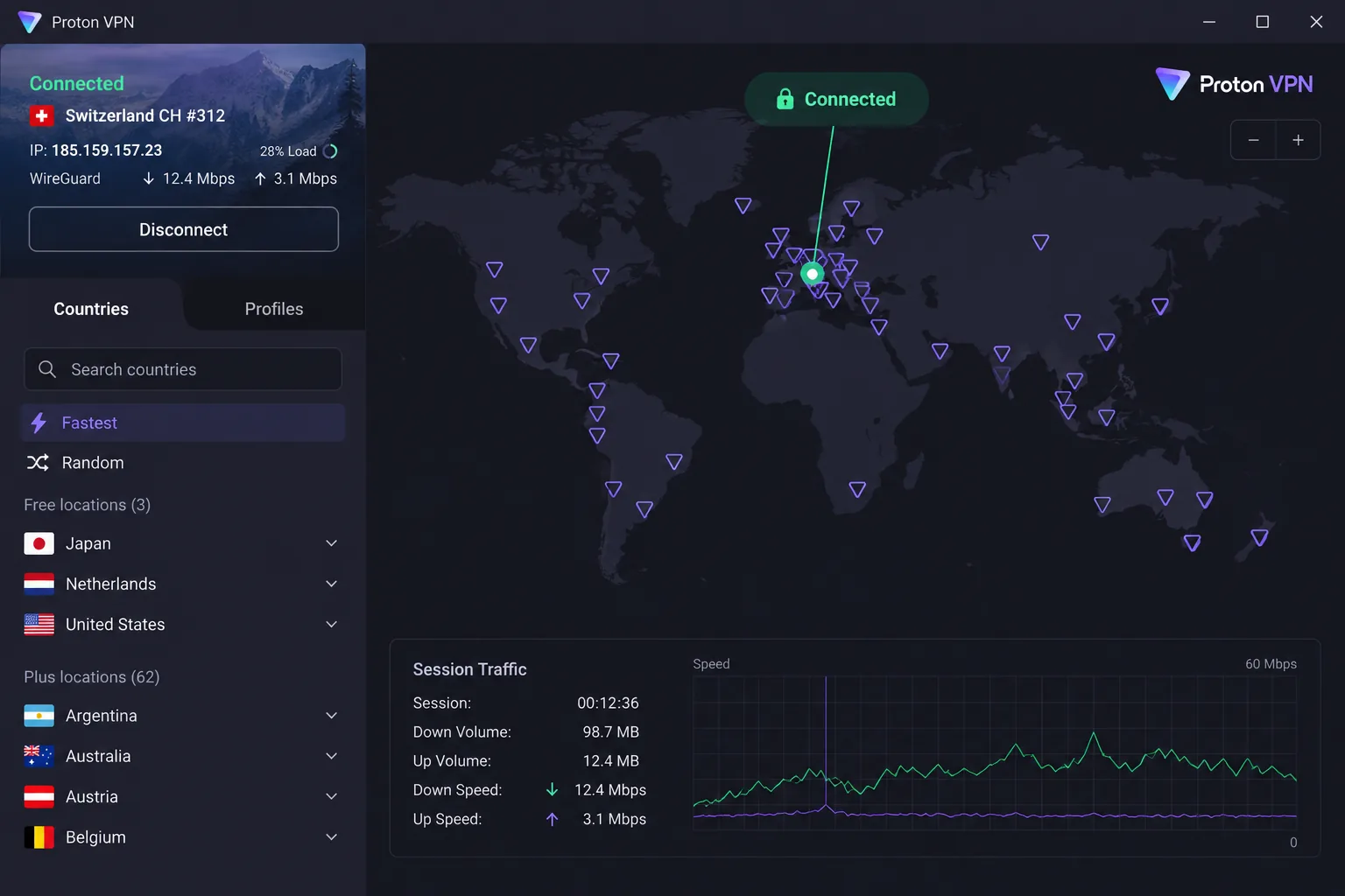 Proton VPN screenshot