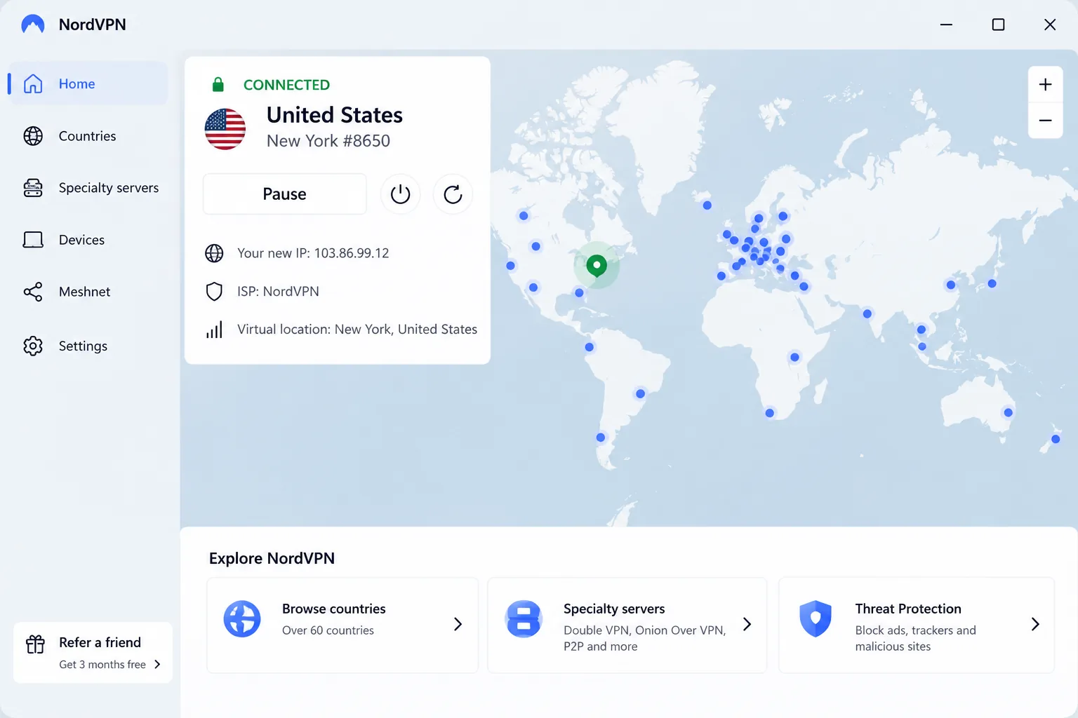 NordVPN screenshot
