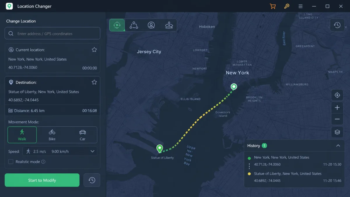 PoKeep location changer screenshot