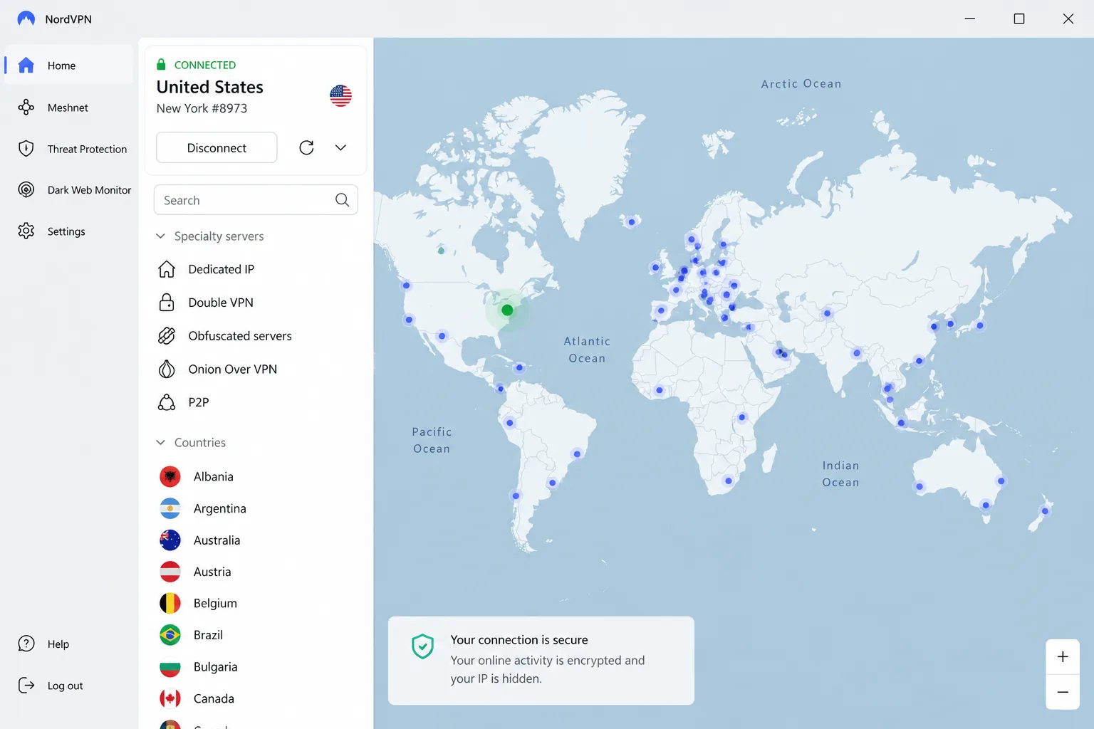 NordVPN screenshot