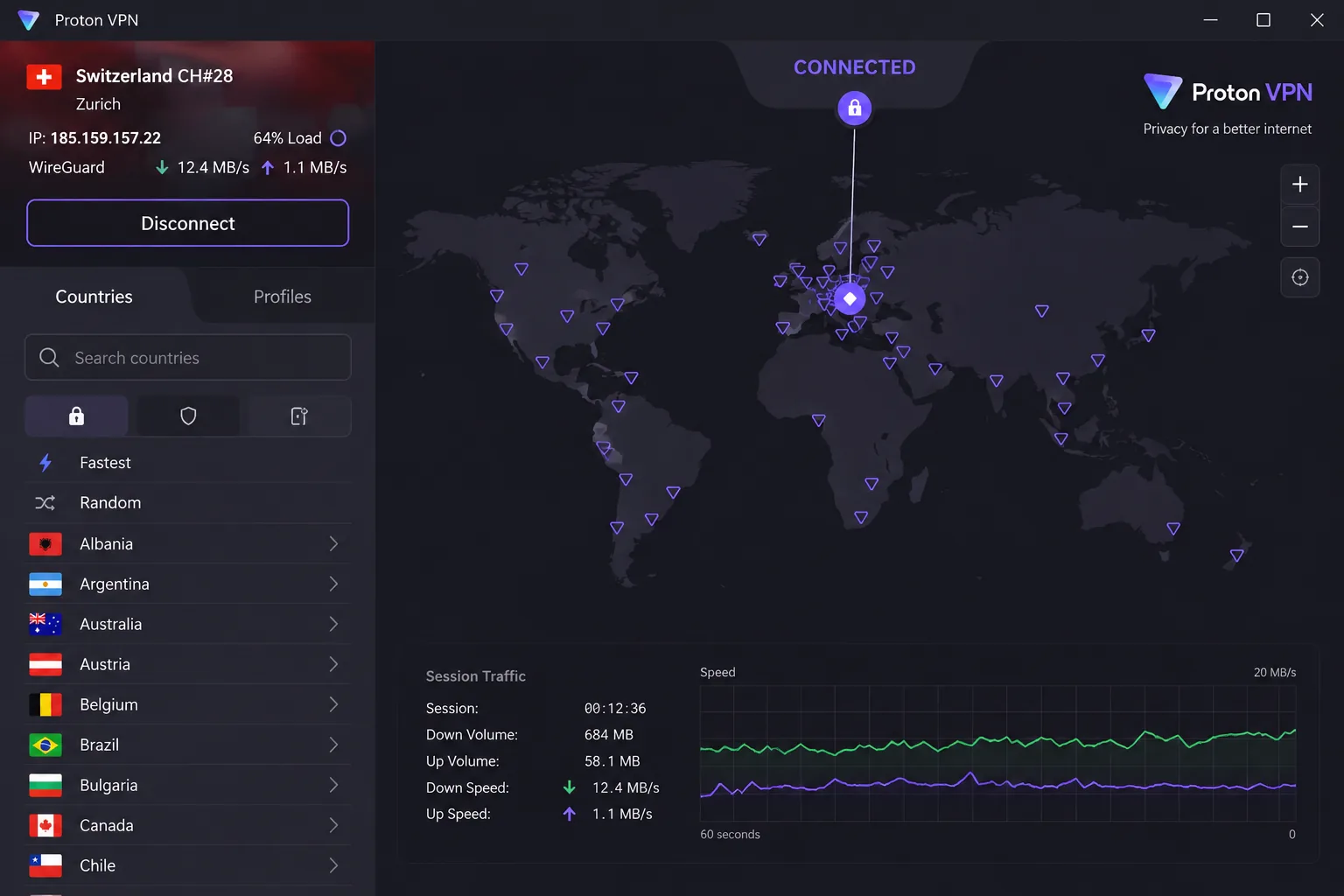 Proton VPN screenshot