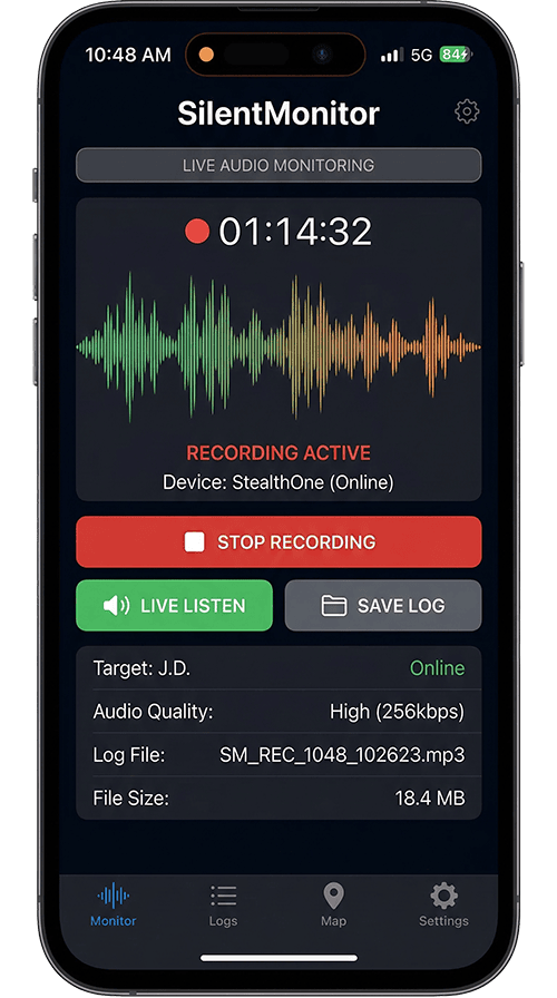uMobix remotely activating a cell phone microphone