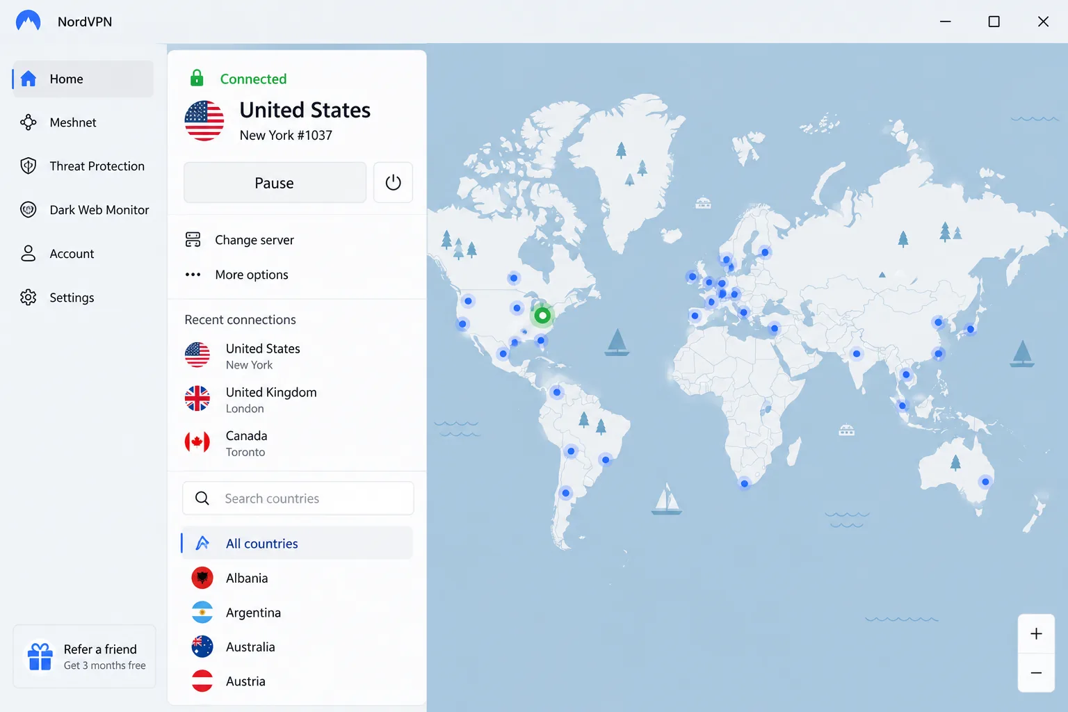 NordVPN screenshot