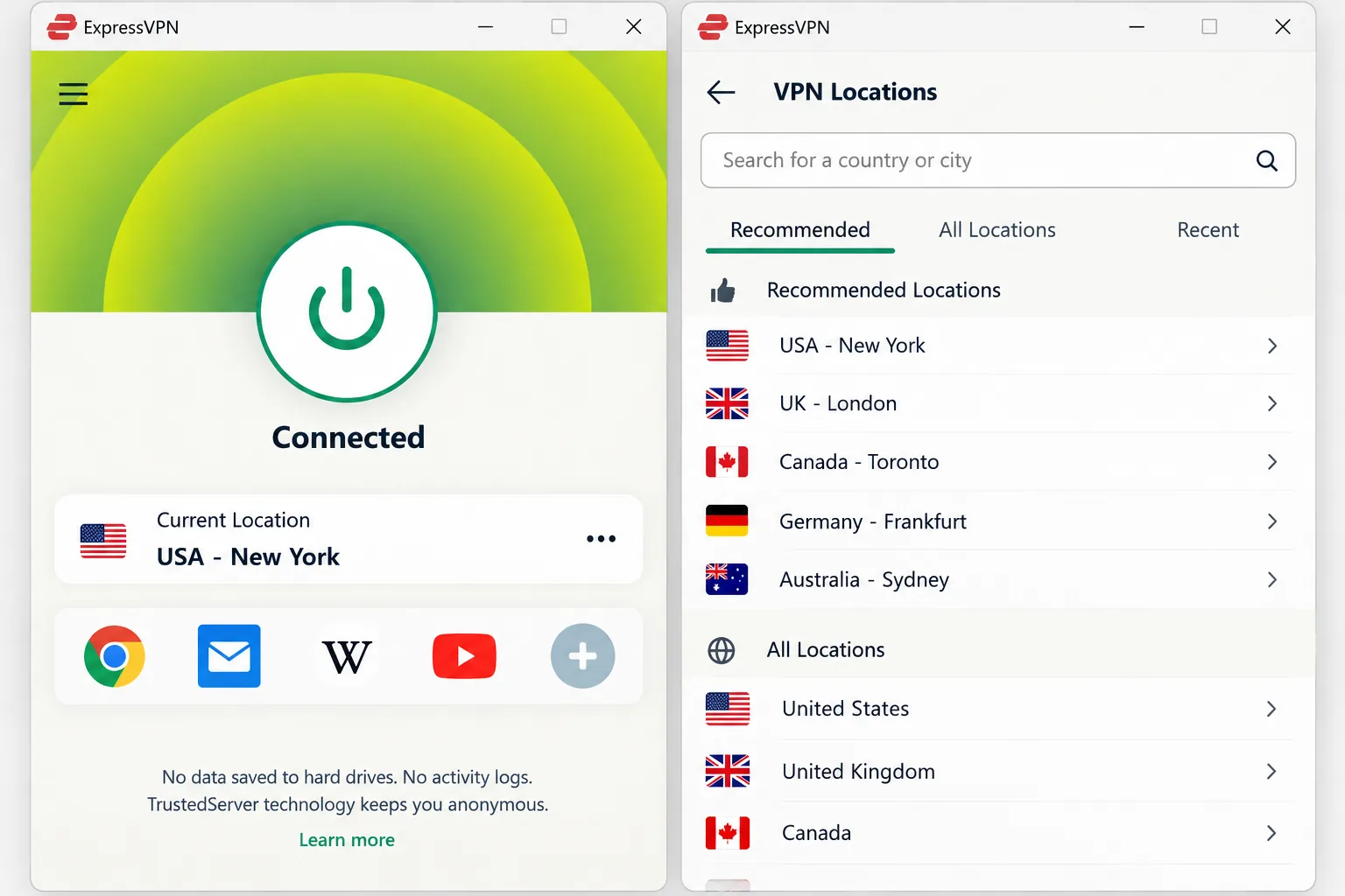ExpressVPN screenshot