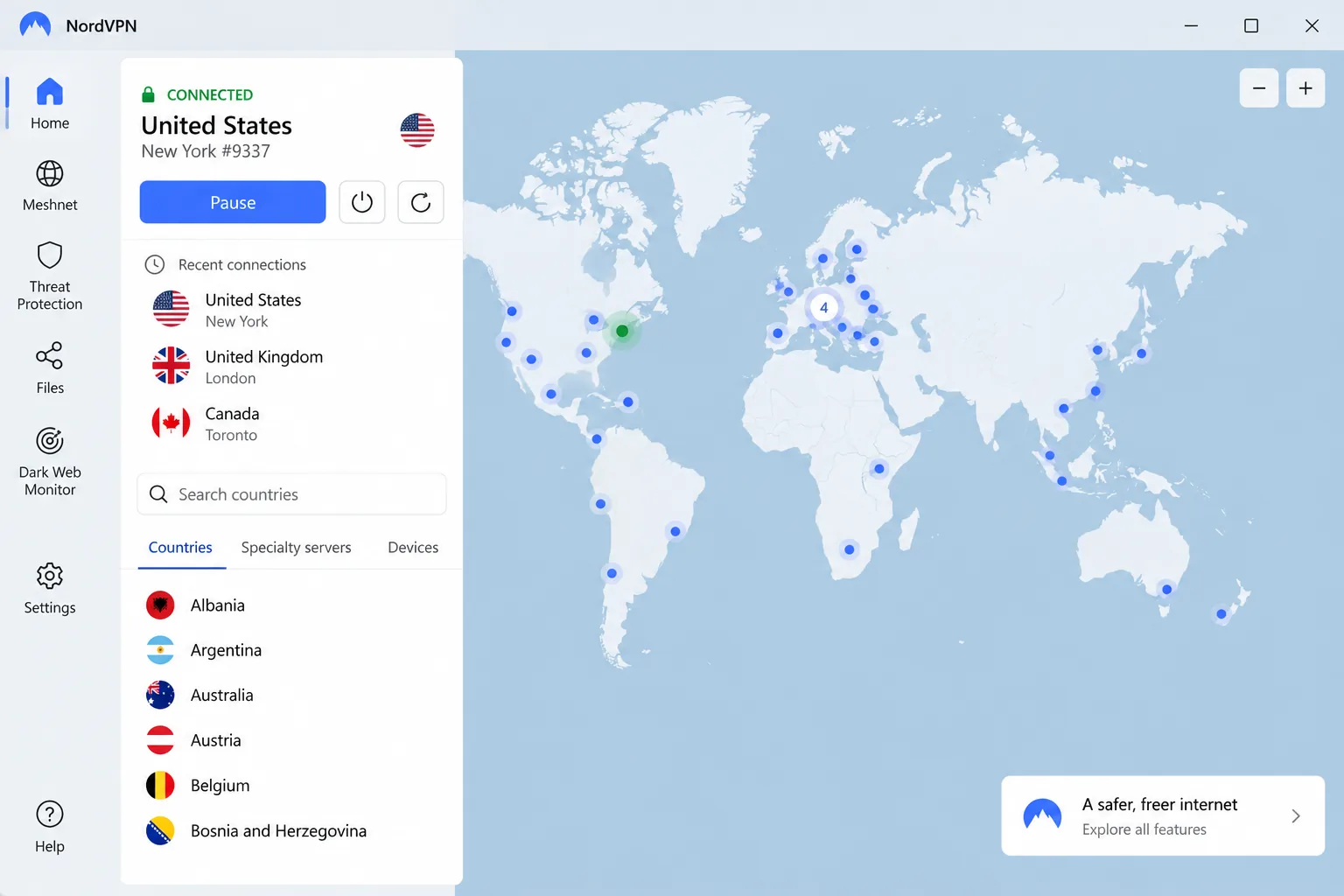 NordVPN screenshot