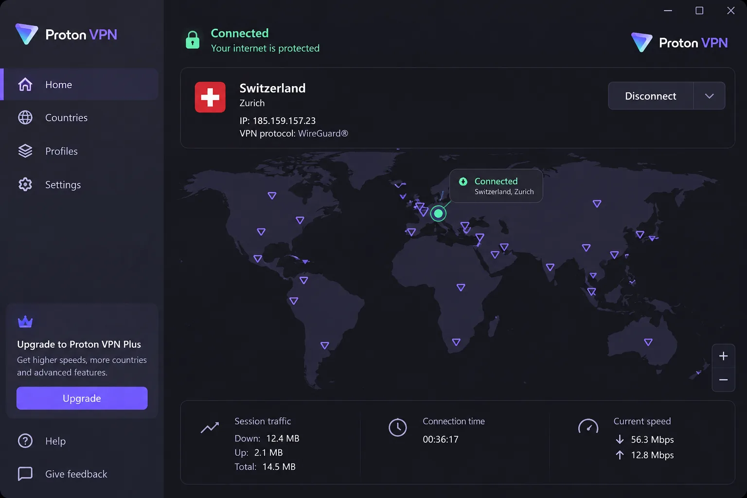 Proton VPN screenshot