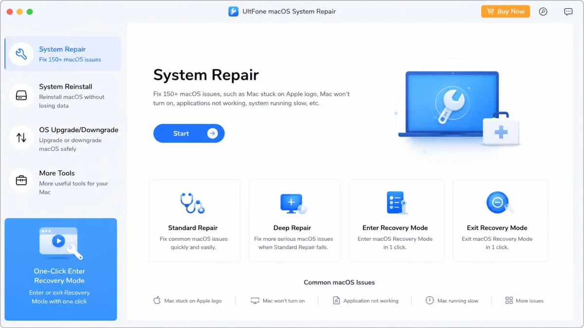 UltFone macOS System Repair screenshot