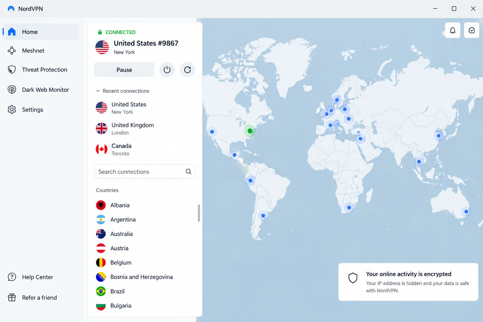 NordVPN screenshot