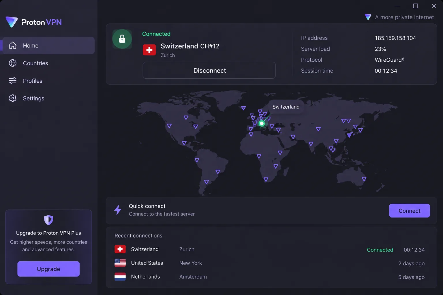 Proton VPN screenshot