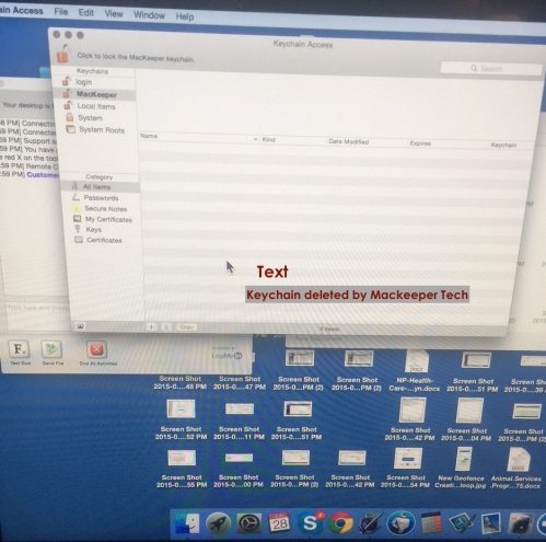 Keychain deleted by MacKeeper tech