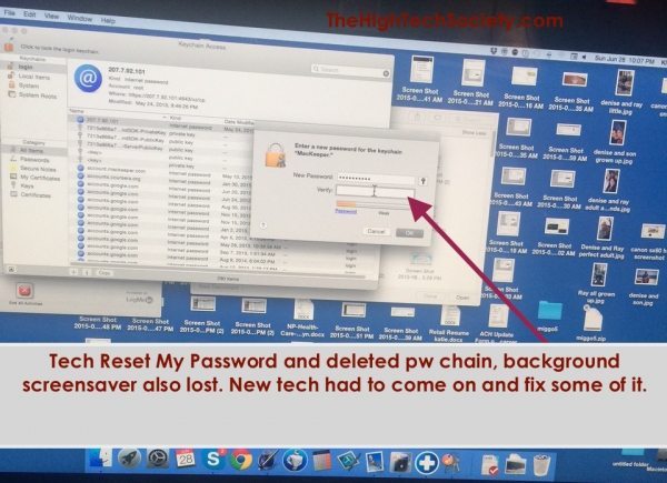 Password changed by remote MacKeeper tech