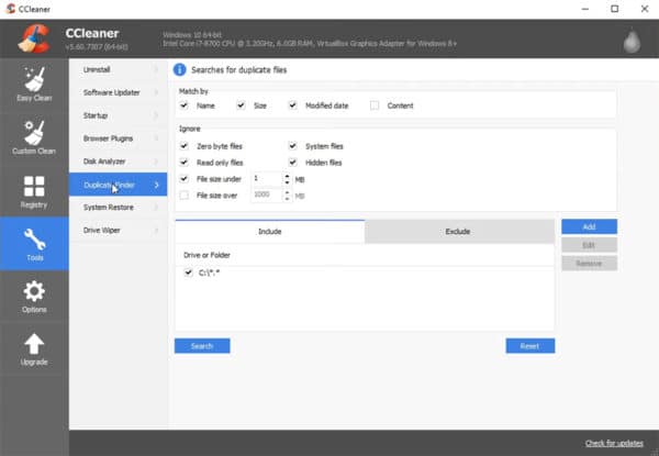 Duplicate file scanning