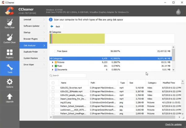 Disk usage by file size