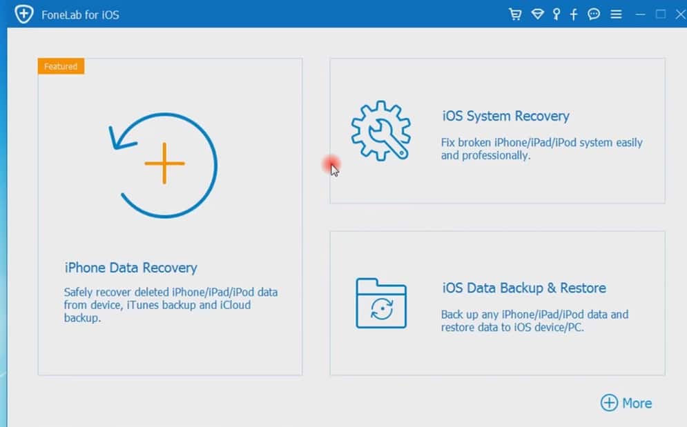 FoneLab data recovery options