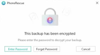 PhoneRescue backup encryption