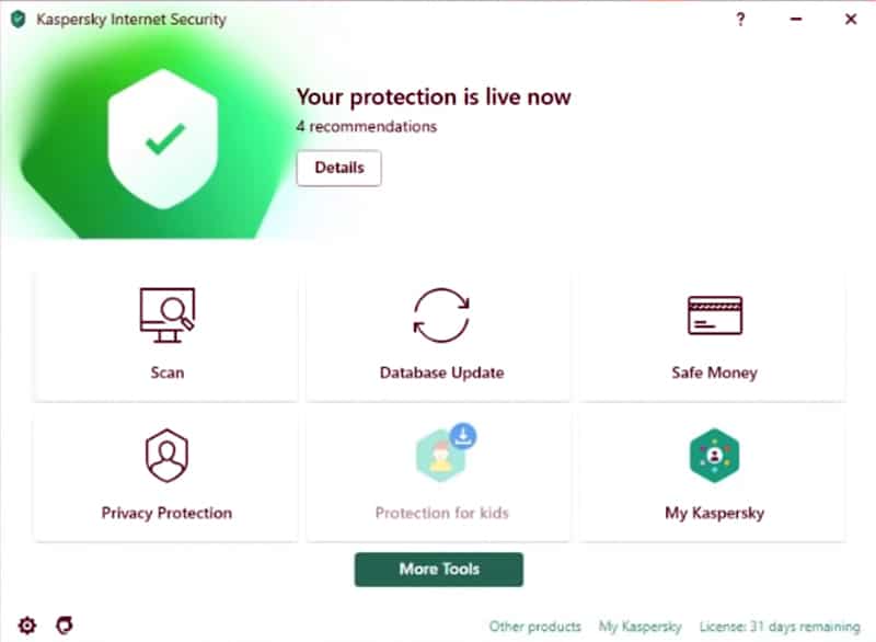 Kaspersky's Features