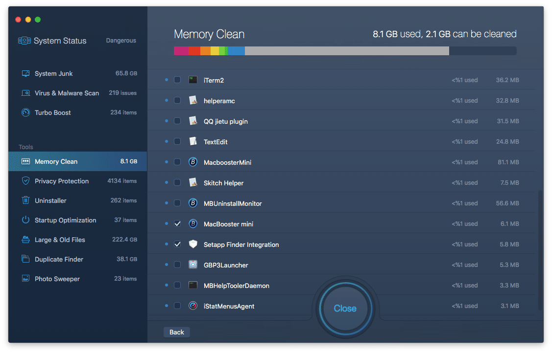 MacBooster Memory Clean